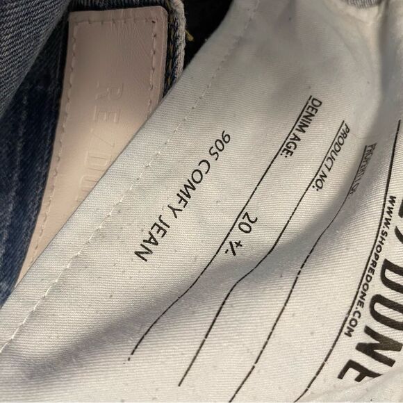 RE/DONE 90"s Comfy Jeans Ripped Distressed Button Fly High Rise Size 28 - Picture 8 of 9
